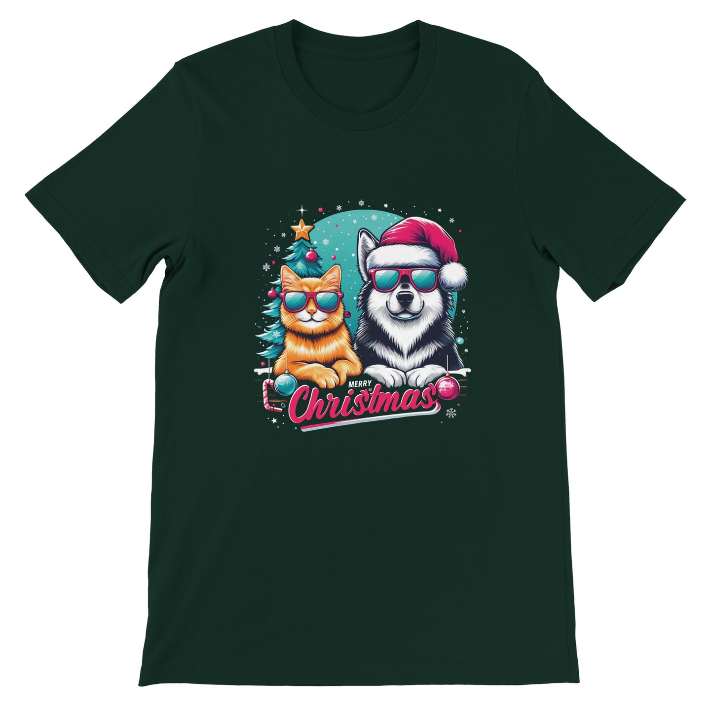 Merry Cats & Dogs Christmas Unisex T-shirt