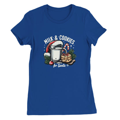 Santa's Milk & Cookies Christmas Womens T-shirt