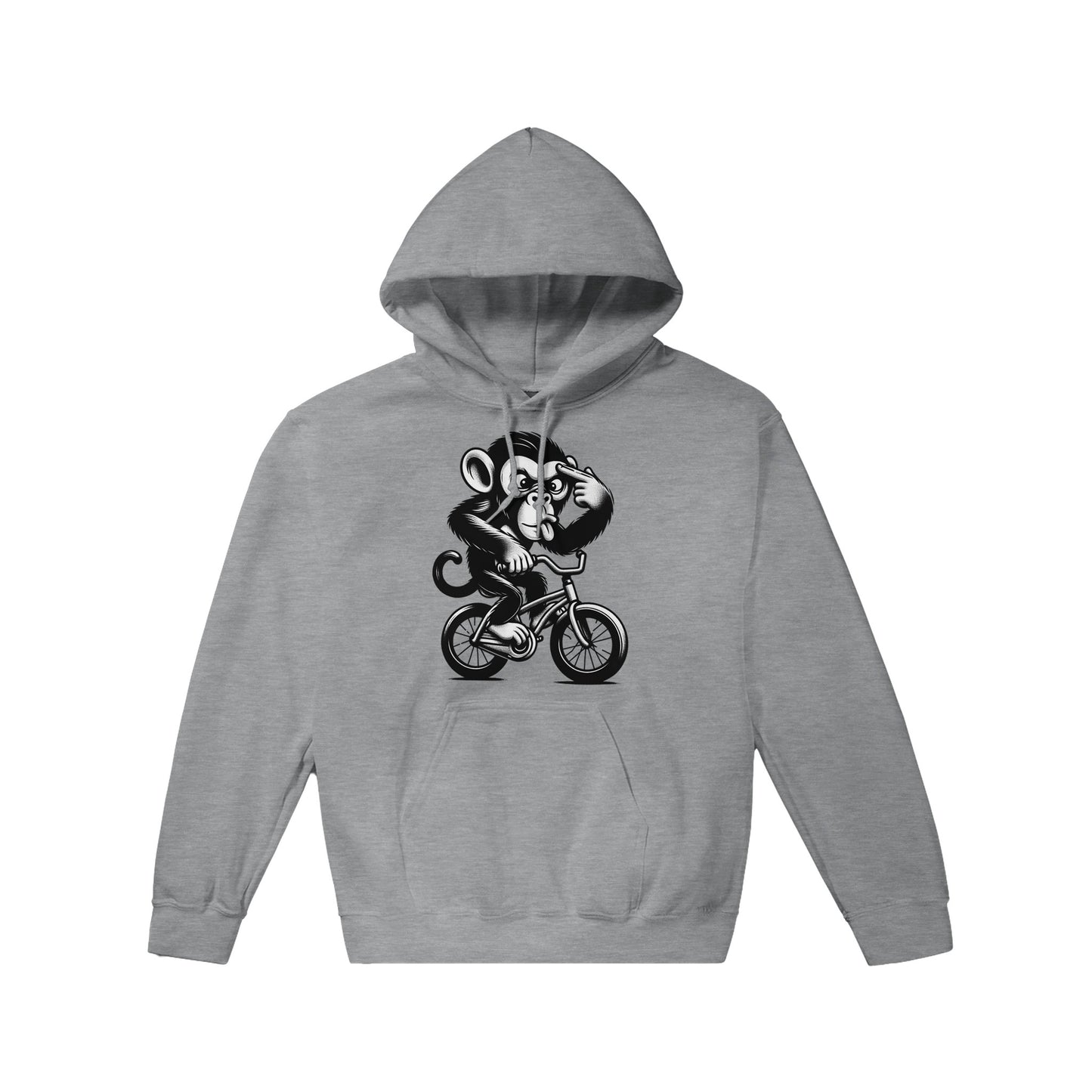 Crazy Monkey on a Bike Pullover Hoodie