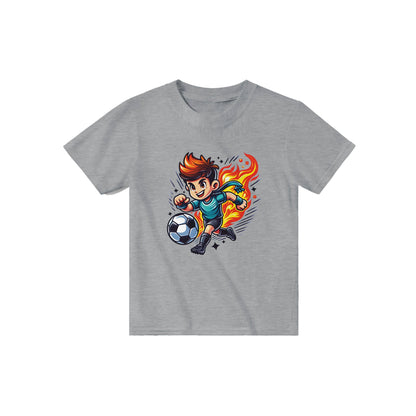 Flaming Soccer Star Kids T-shirt