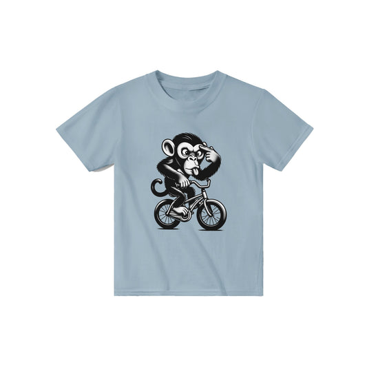 Crazy Monkey on a Bike Kids T-shirt