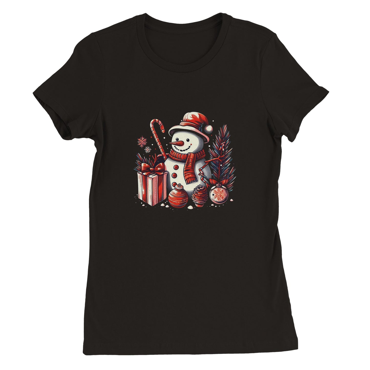 Gifting Snowman at Christmas Womens T-shirt