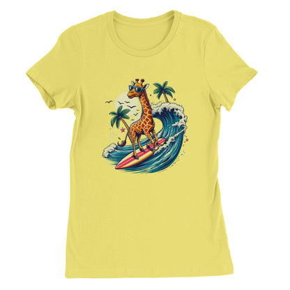 Surfing Giraffe Womens T-shirt