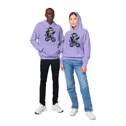 Crazy Monkey on a Bike Pullover Hoodie