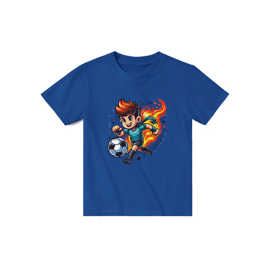 Flaming Soccer Star Kids T-shirt