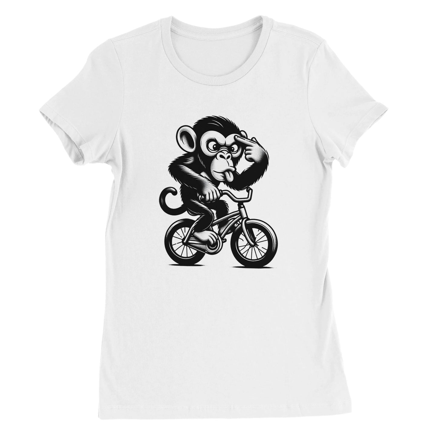 Crazy Monkey on a Bike Womens T-shirt