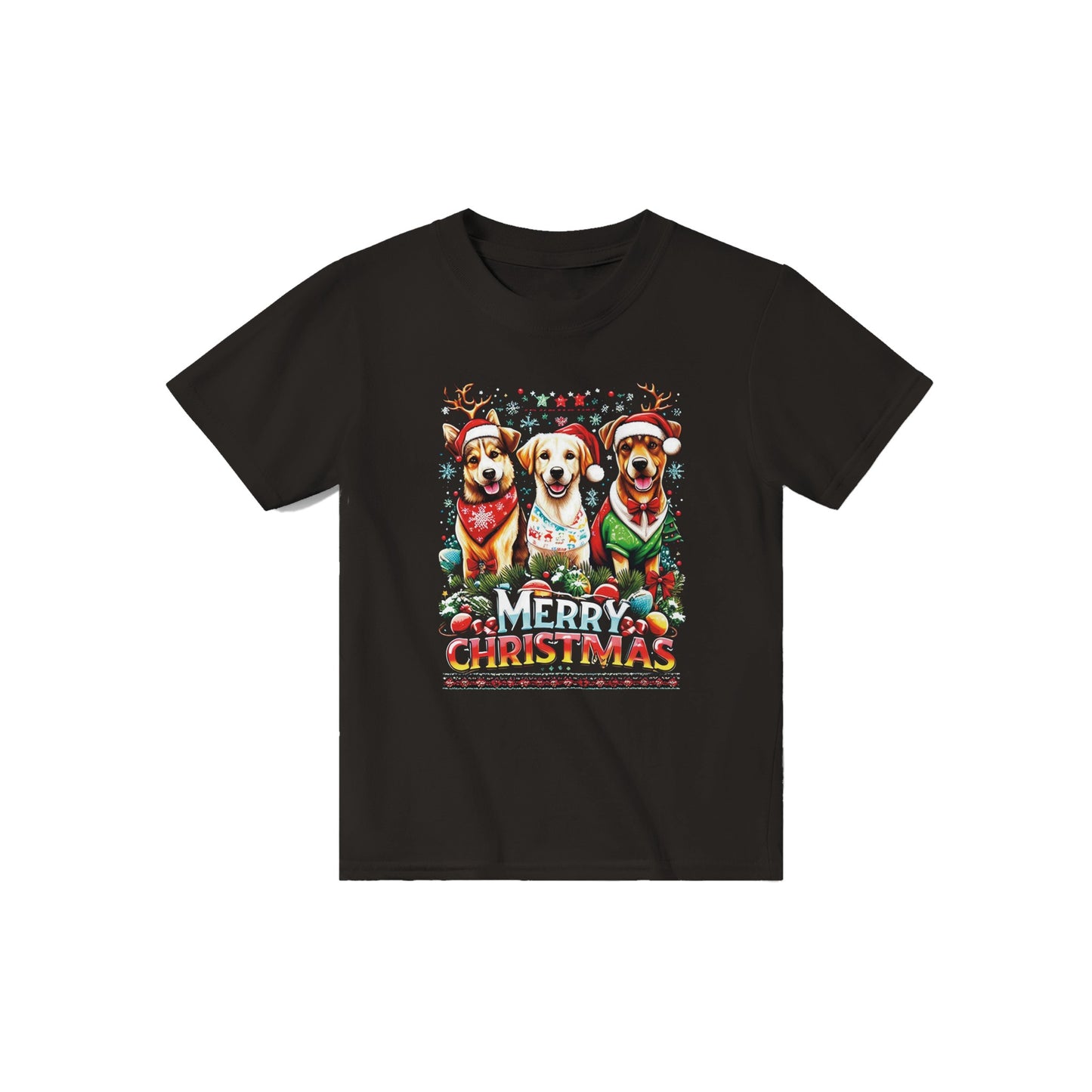 Merry Doggy Christmas Kids T-shirt