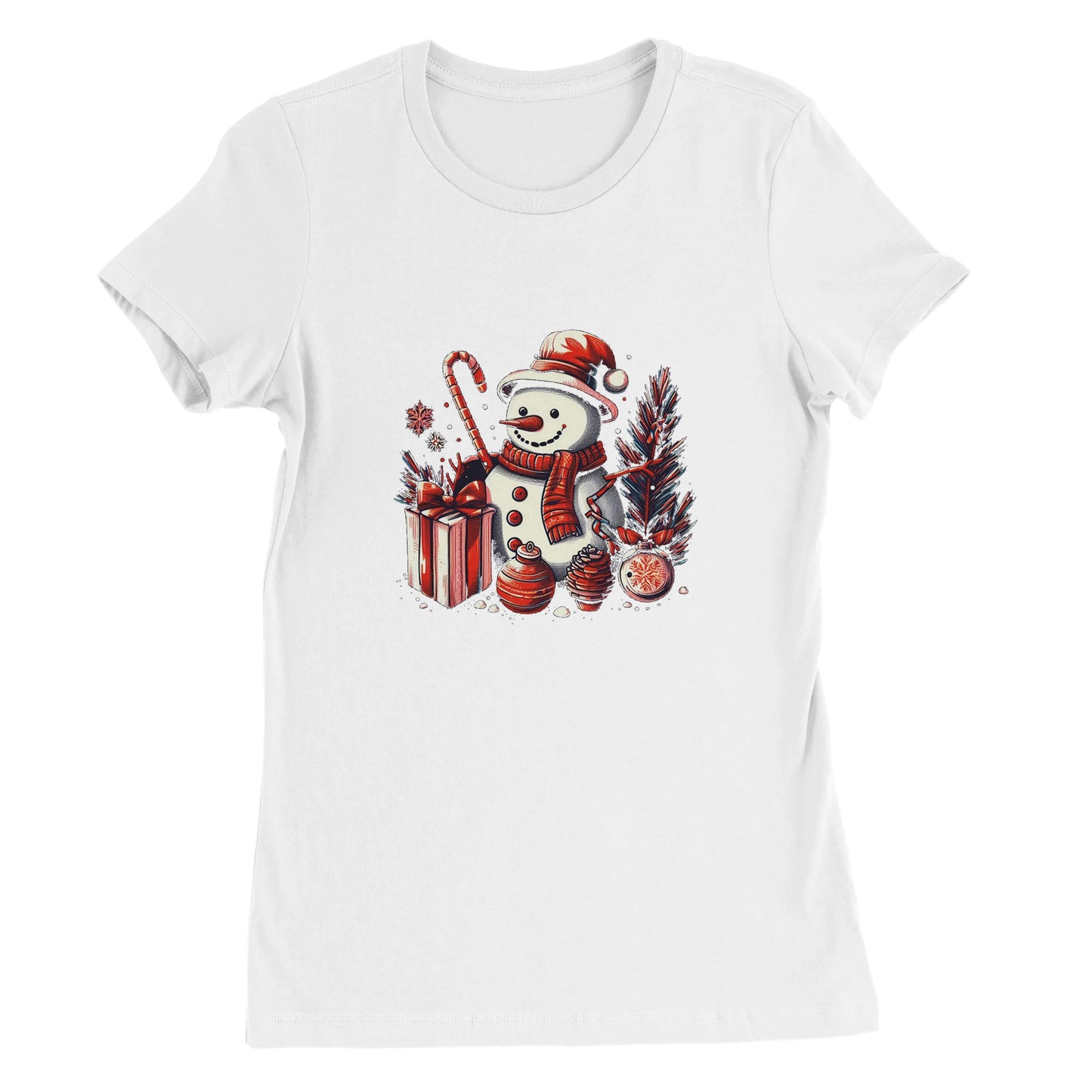 Gifting Snowman at Christmas Womens T-shirt