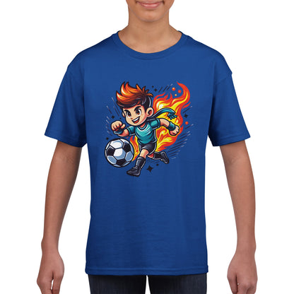 Flaming Soccer Star Kids T-shirt