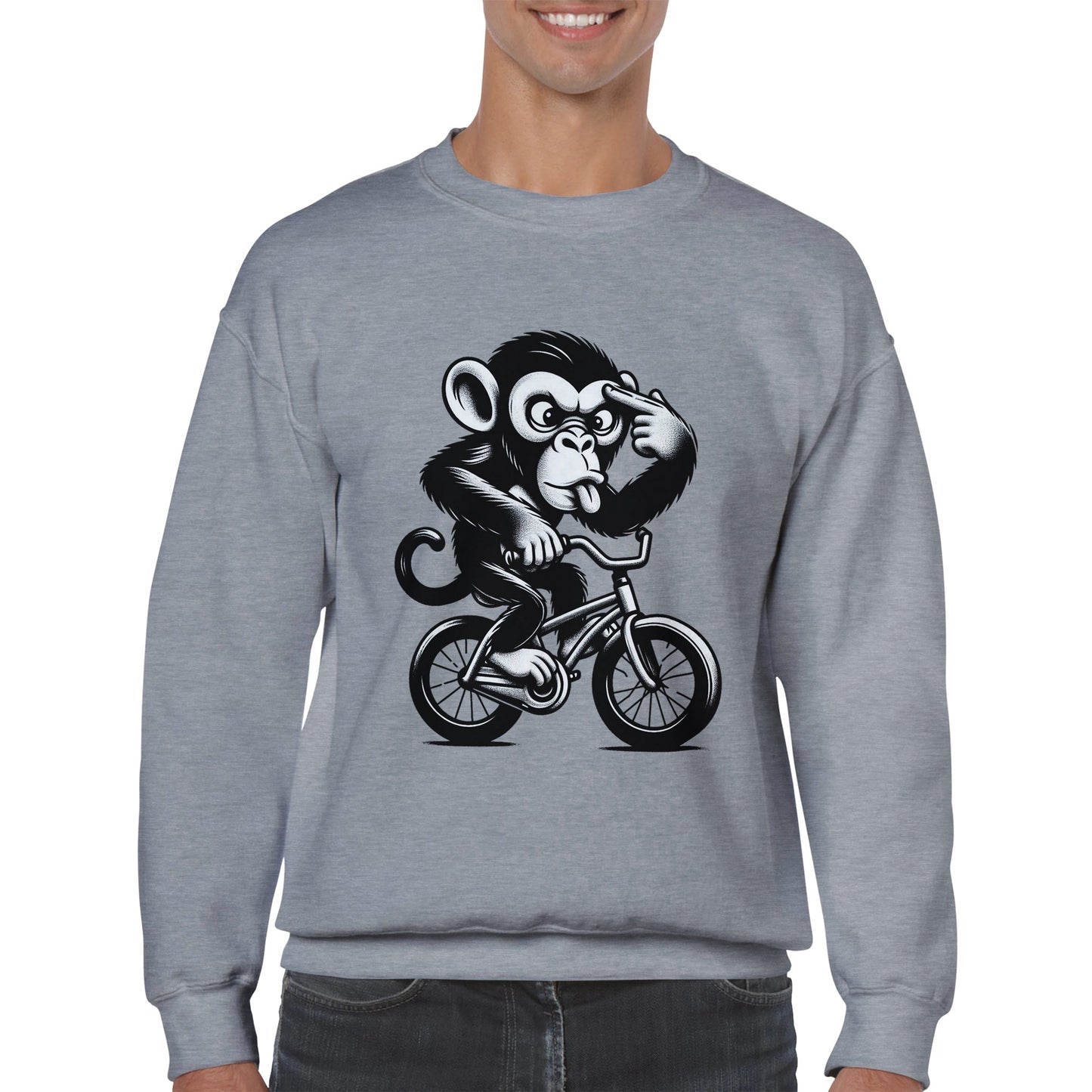 Crazy Monkey on a Bike Sweatshirt