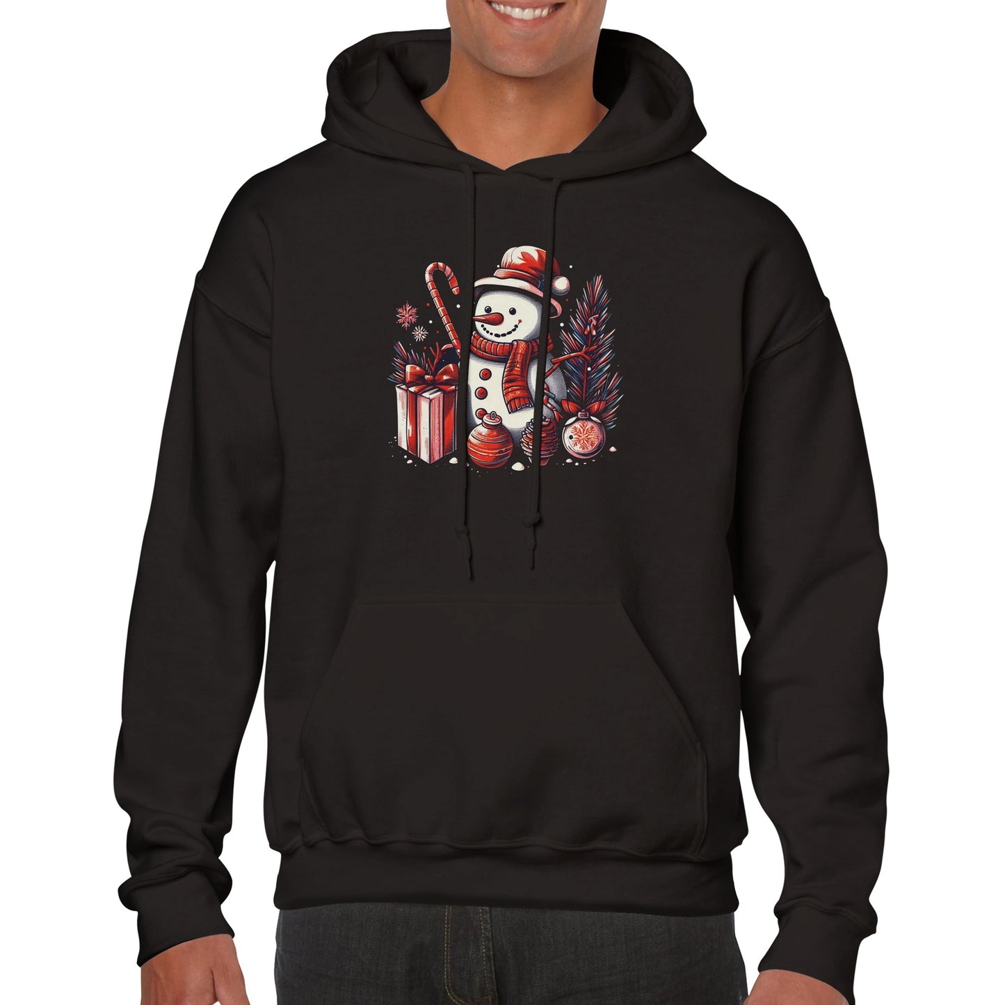 Gifting Snowman at Christmas Pullover Hoodie