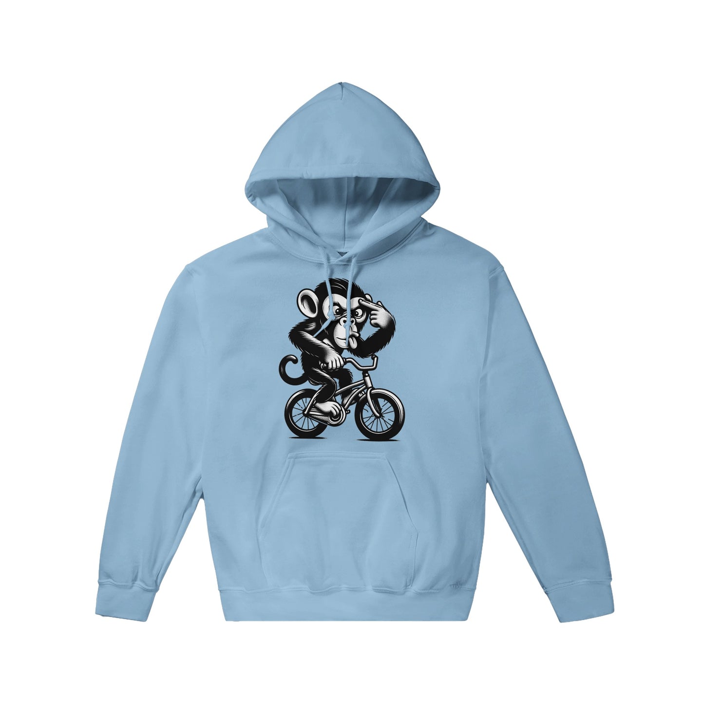 Crazy Monkey on a Bike Pullover Hoodie