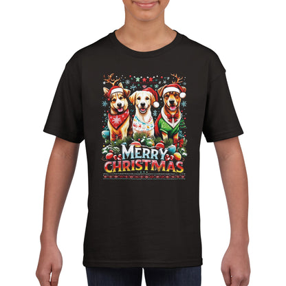 Merry Doggy Christmas Kids T-shirt