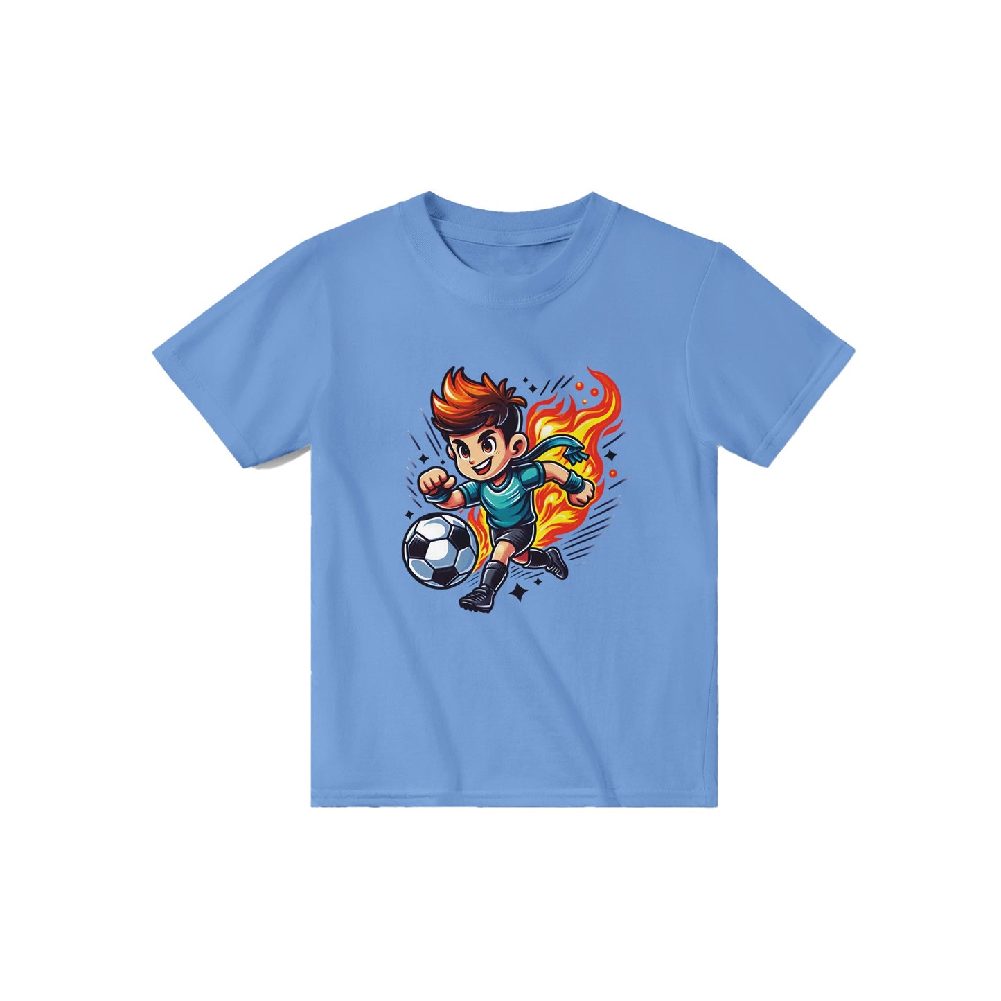 Flaming Soccer Star Kids T-shirt