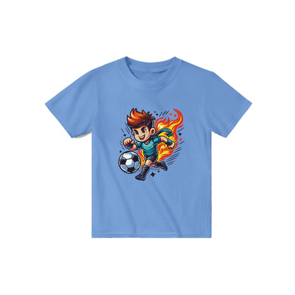 Flaming Soccer Star Kids T-shirt