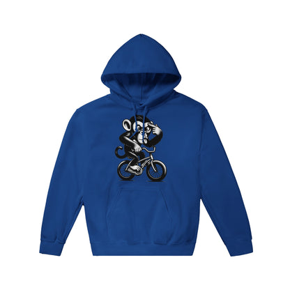 Crazy Monkey on a Bike Pullover Hoodie