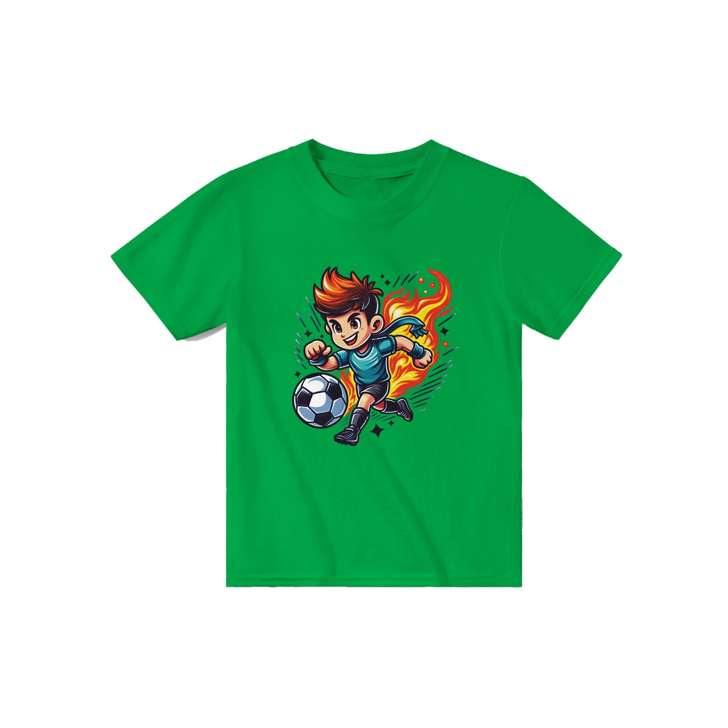 Flaming Soccer Star Kids T-shirt