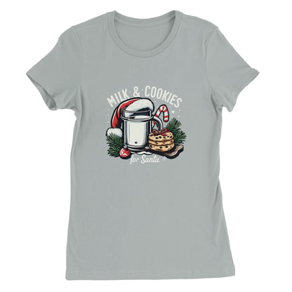 Santa's Milk & Cookies Christmas Womens T-shirt