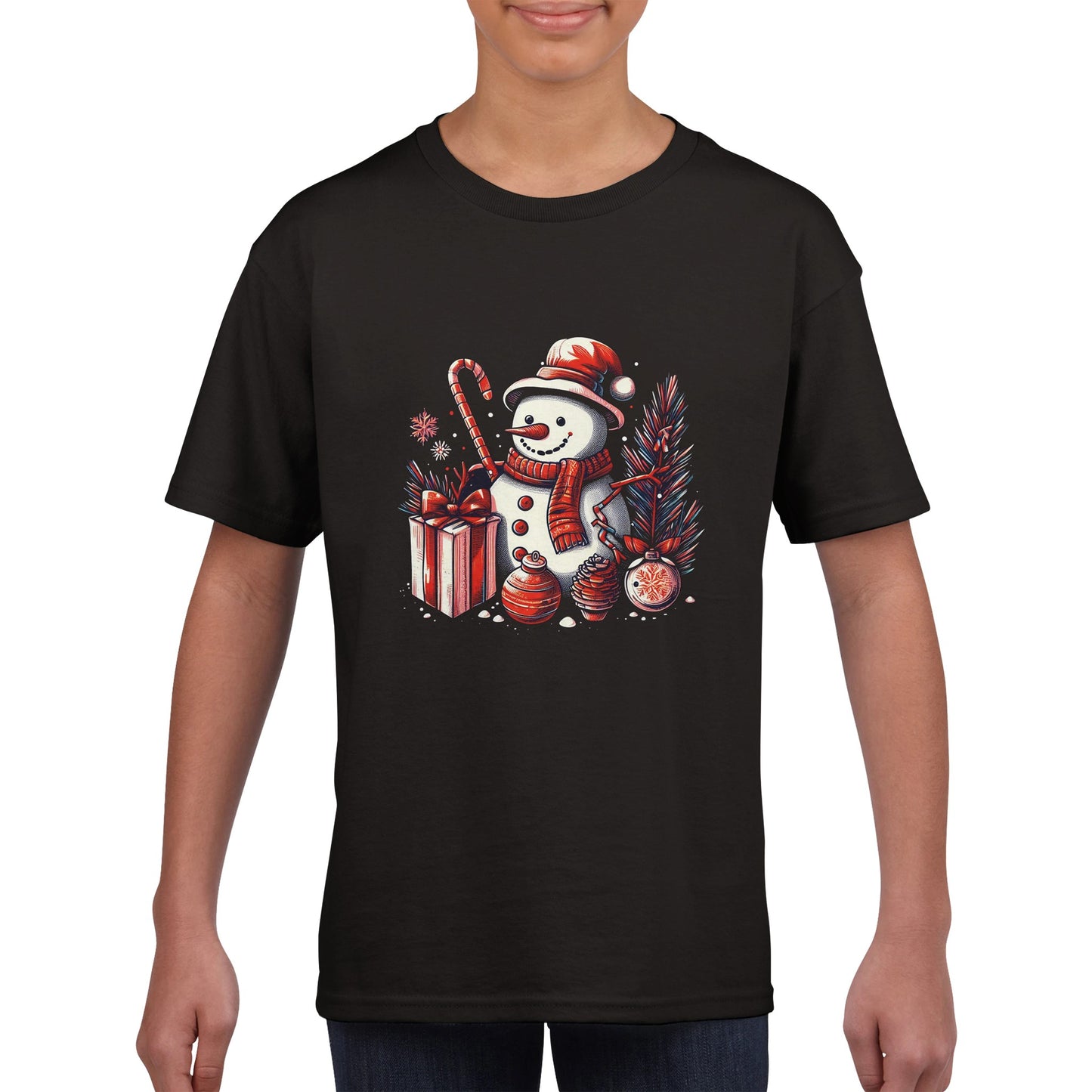 Gifting Snowman at Christmas Kids T-shirt