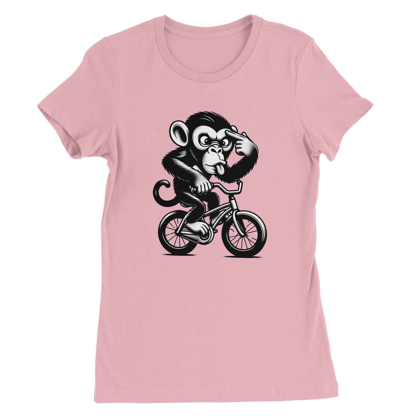 Crazy Monkey on a Bike Womens T-shirt