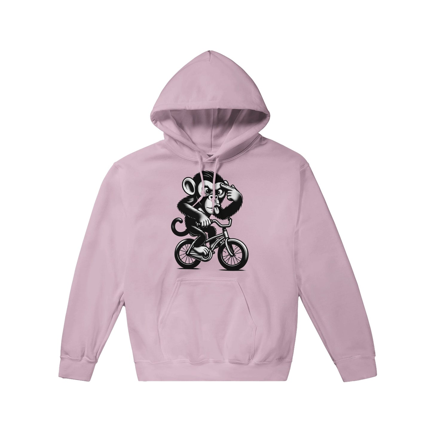 Crazy Monkey on a Bike Pullover Hoodie