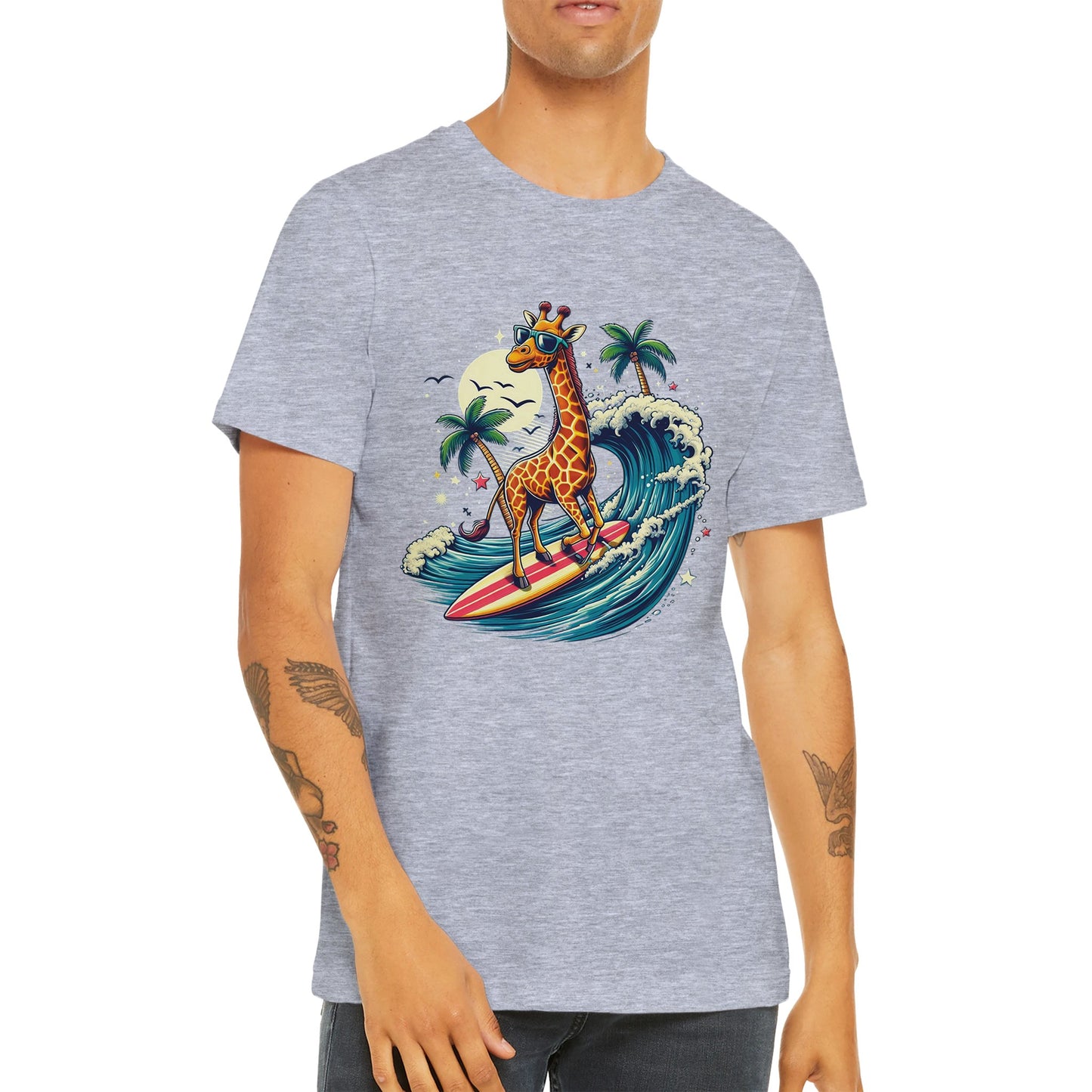 Surfing Giraffe Unisex T-shirt