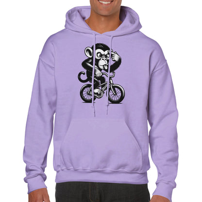 Crazy Monkey on a Bike Pullover Hoodie