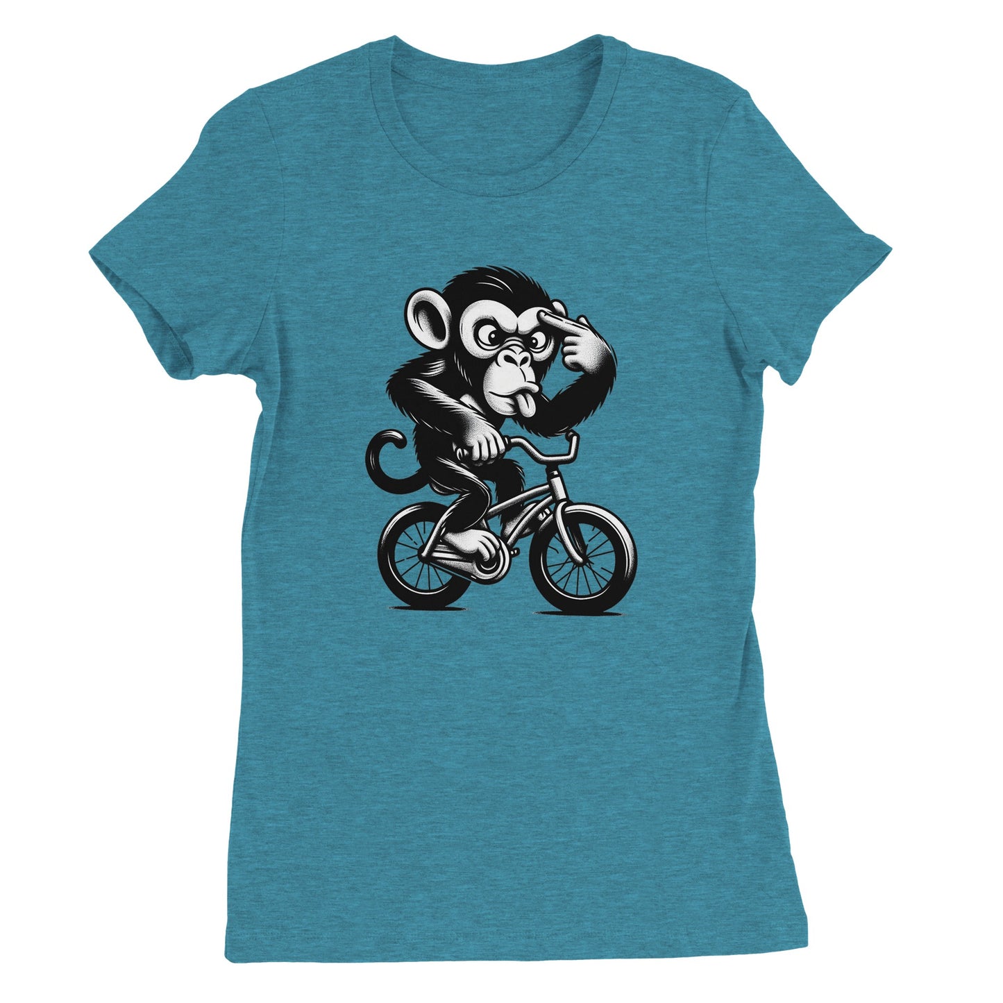 Crazy Monkey on a Bike Womens T-shirt