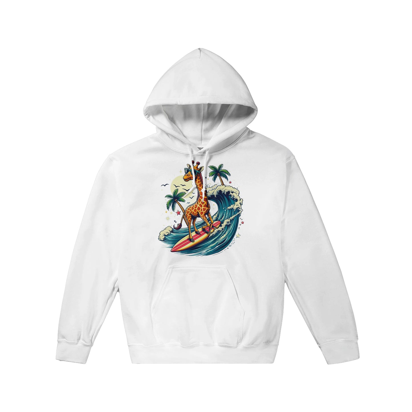 Surfing Giraffe Pullover Hoodie