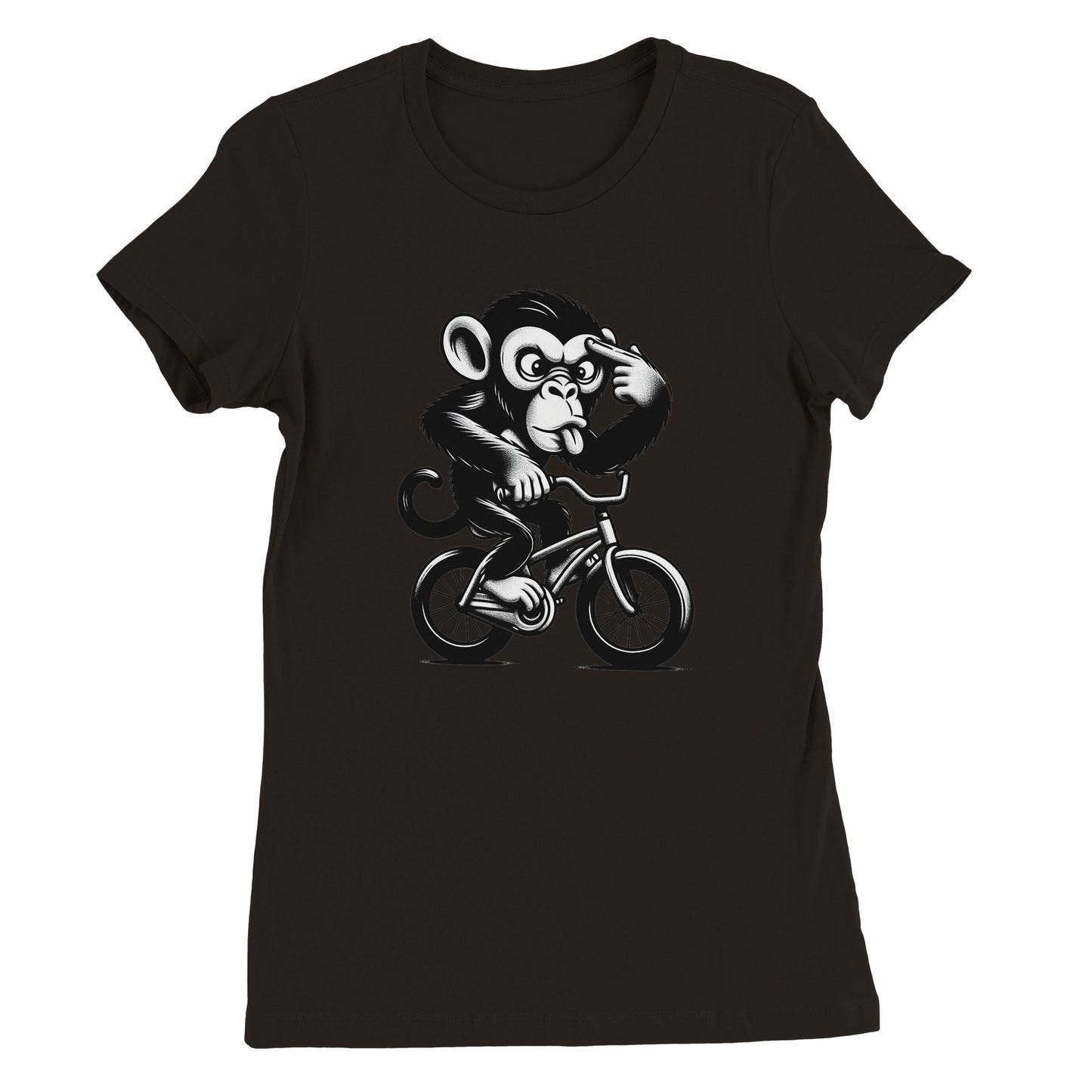 Crazy Monkey on a Bike Womens T-shirt