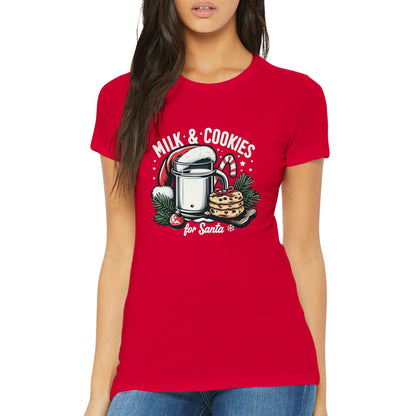 Santa's Milk & Cookies Christmas Womens T-shirt