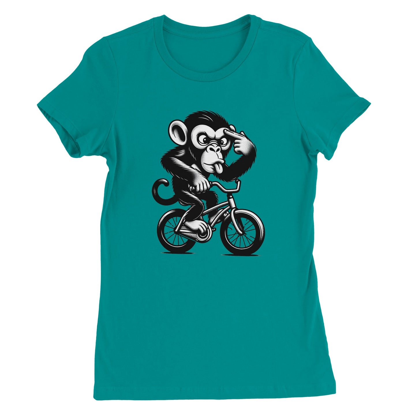 Crazy Monkey on a Bike Womens T-shirt