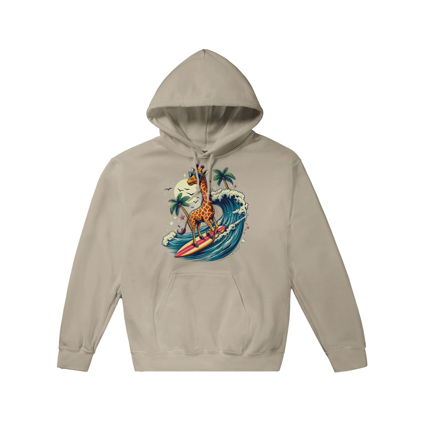 Surfing Giraffe Pullover Hoodie