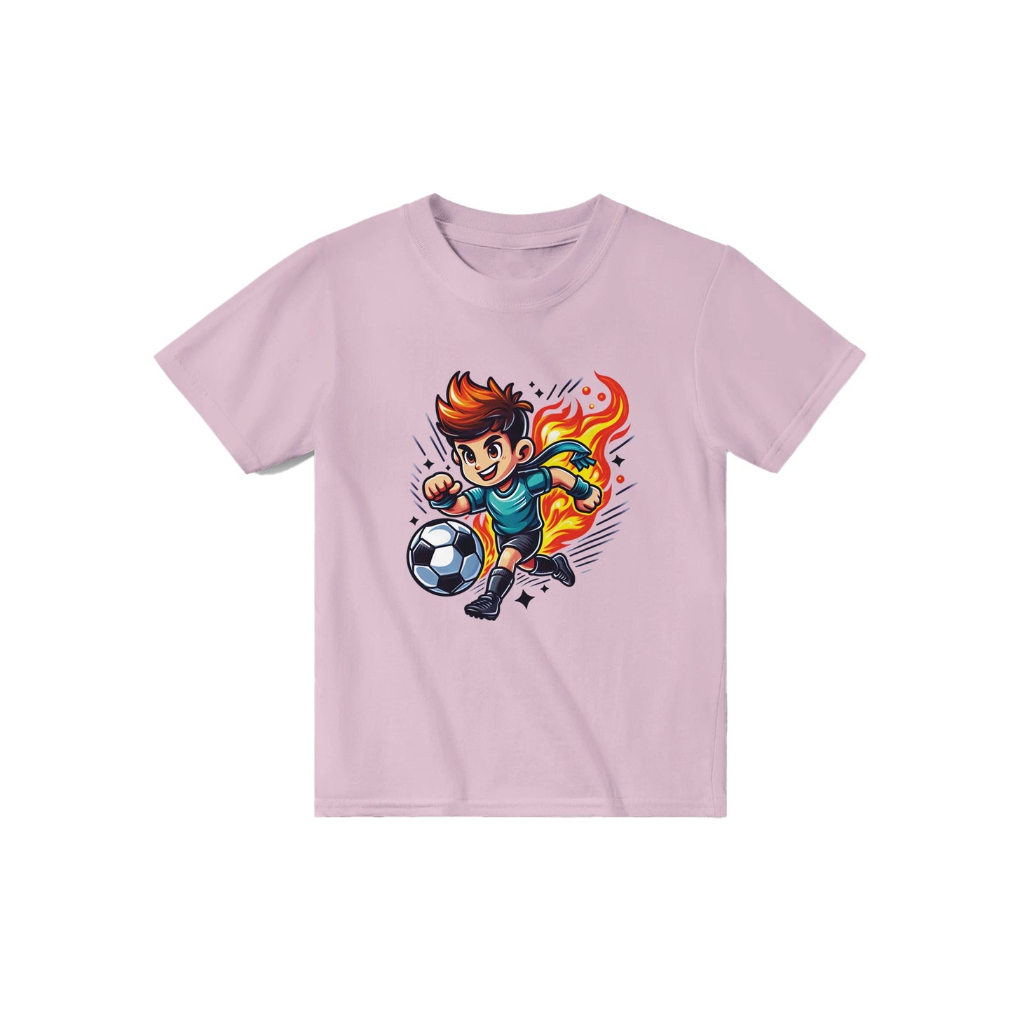 Flaming Soccer Star Kids T-shirt